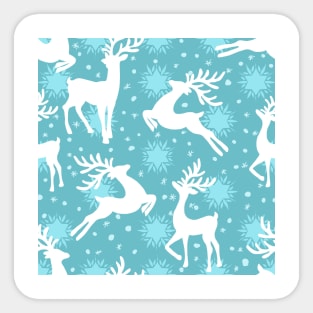 Whimsical Reindeer In Snow Sticker